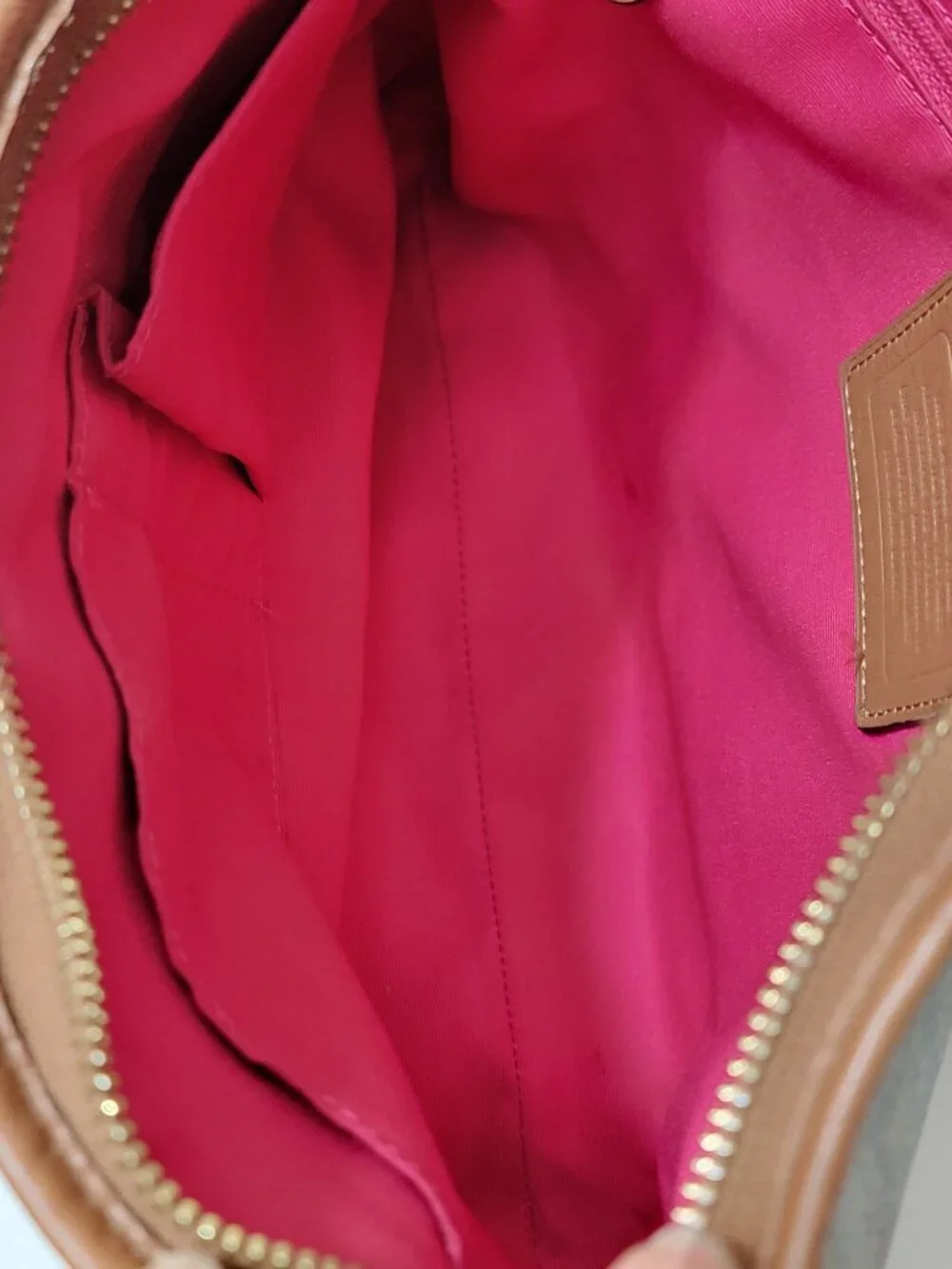 Coach File Bag Varsity Stripe Signature Coach Cross Body Handbag Pink F38402